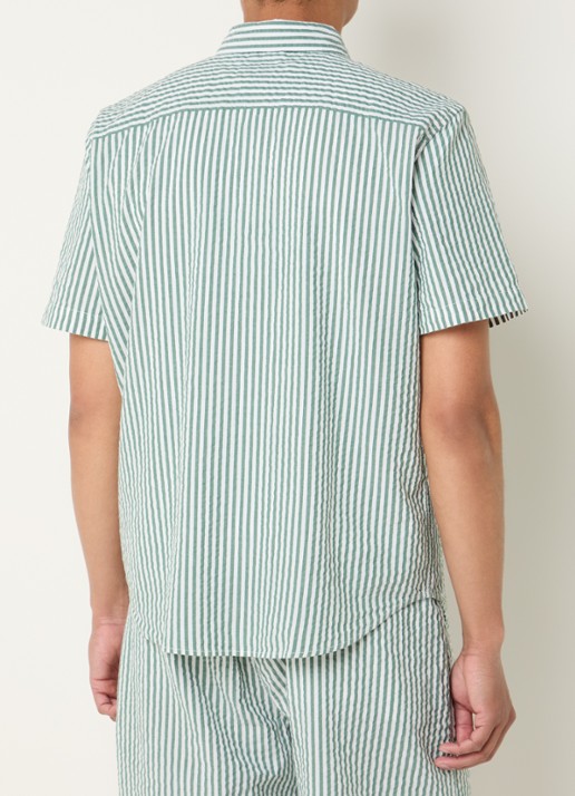 Levi's Regular fit overhemd met streepprint en logo - achterkant 4 donkergroen