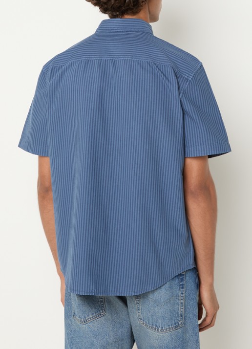 Levi's Regular fit overhemd met streepprint en logo - achterkant 4 staalblauw