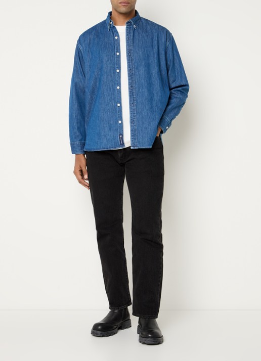 Levi's Regular fit overhemd van chambray met borstzak - voorkant 4 indigo