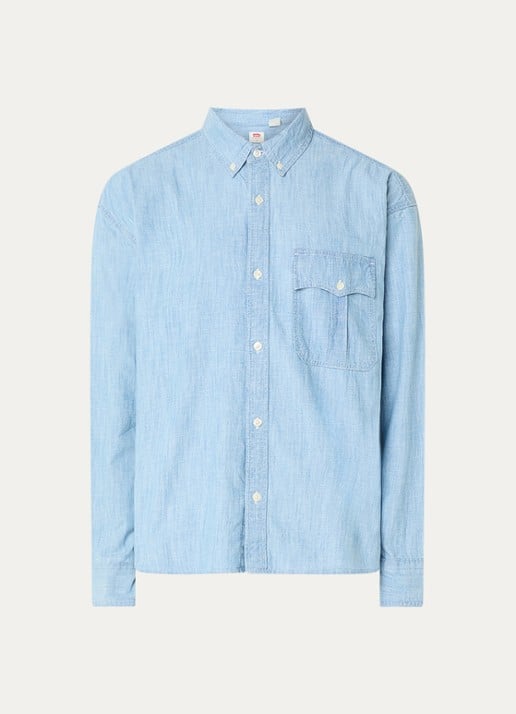 Levi's Regular fit overhemd van chambray - voorkant 2 indigo