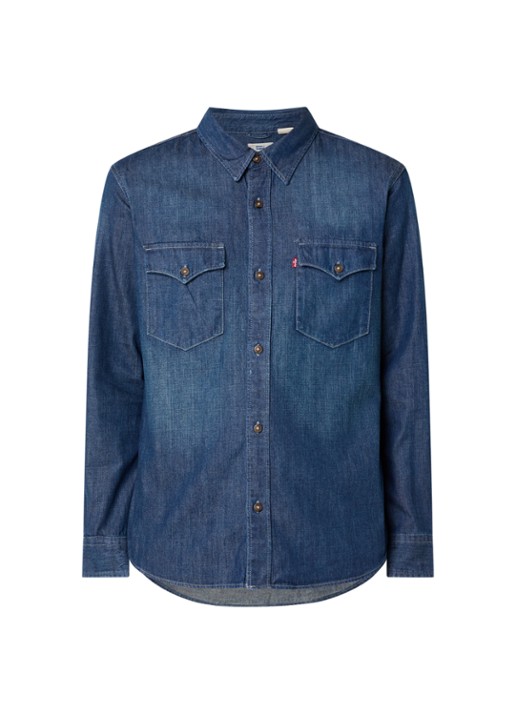 Levi's Regular fit overhemd van chambray - voorkant indigo