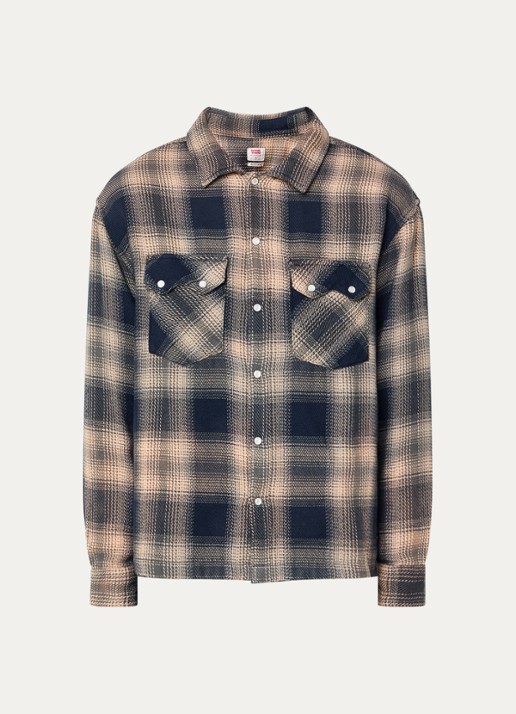 Levi's Regular fit overshirt met borstzak - voorkant donkerblauw