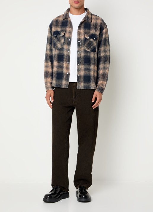 Levi's Regular fit overshirt met borstzak - voorkant 2 donkerblauw