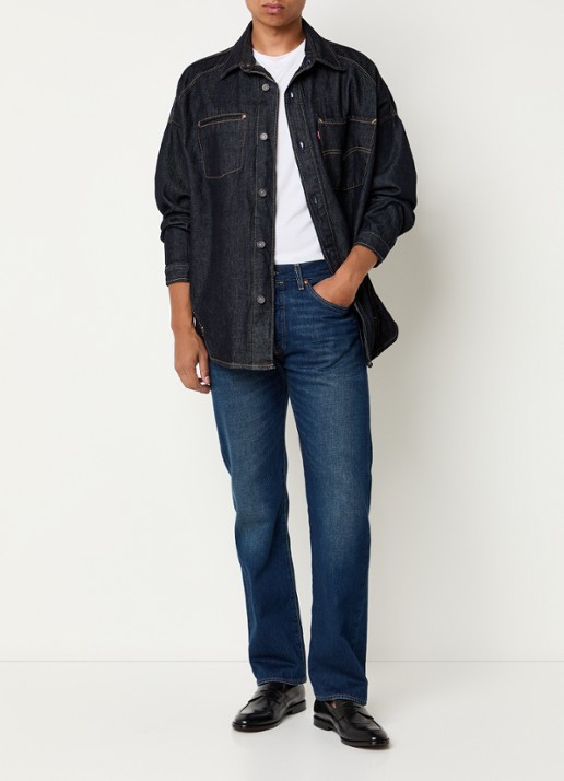 Levi's Regular fit overshirt van denim met borstzakken - voorkant 3 indigo