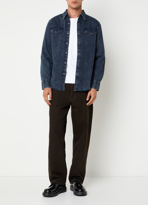 Levi's Regular fit overshirt van denim  - voorkant 4 indigo