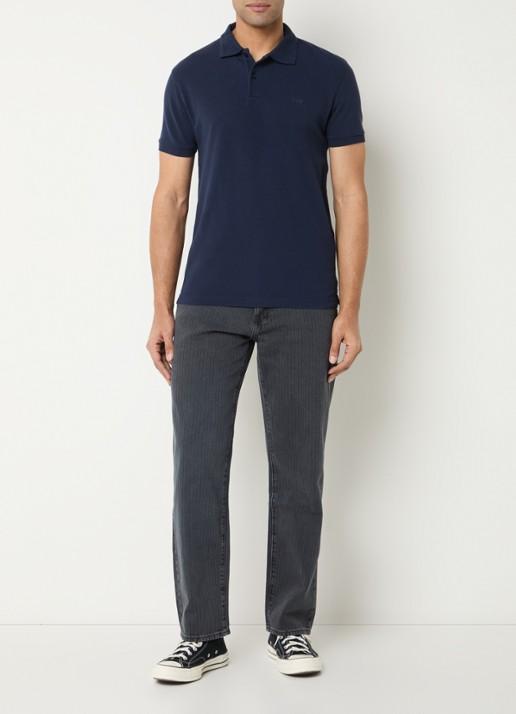 Levi's Regular fit polo met logoborduring - voorkant 3 donkerblauw