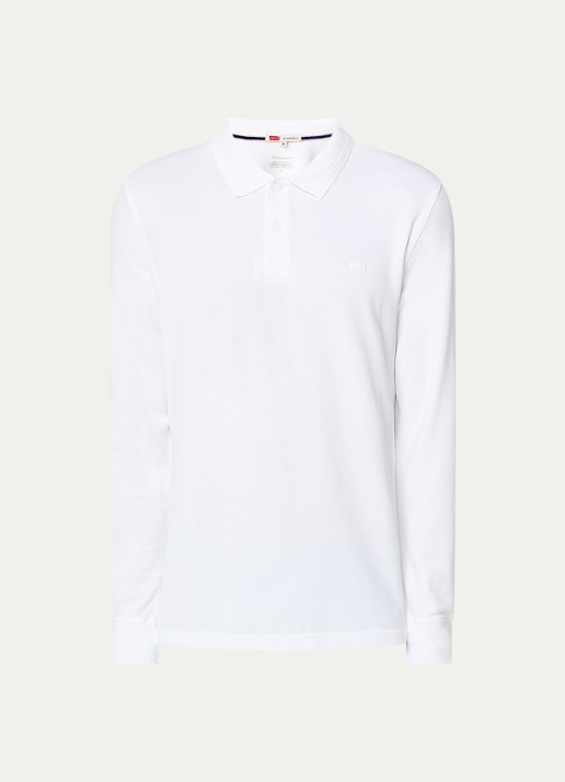 Levi's Regular fit polo met logoborduring - voorkant 2 gebroken wit