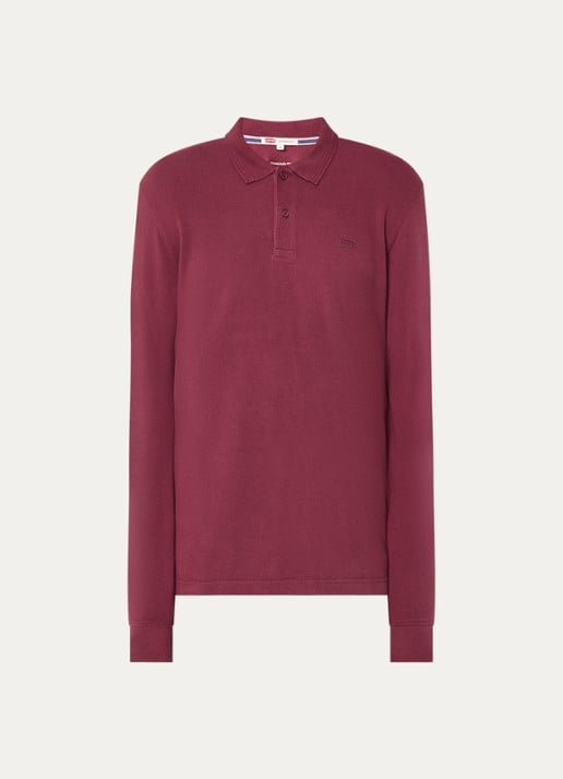 Levi's Regular fit polo met logoborduring - voorkant 3 bordeauxrood