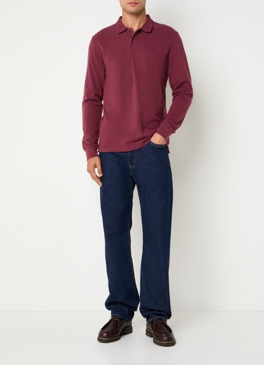 Levi's Regular fit polo met logoborduring - voorkant 4 bordeauxrood