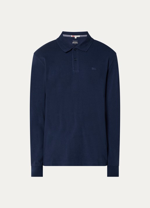 Levi's Regular fit polo met logoborduring - voorkant 3 donkerblauw