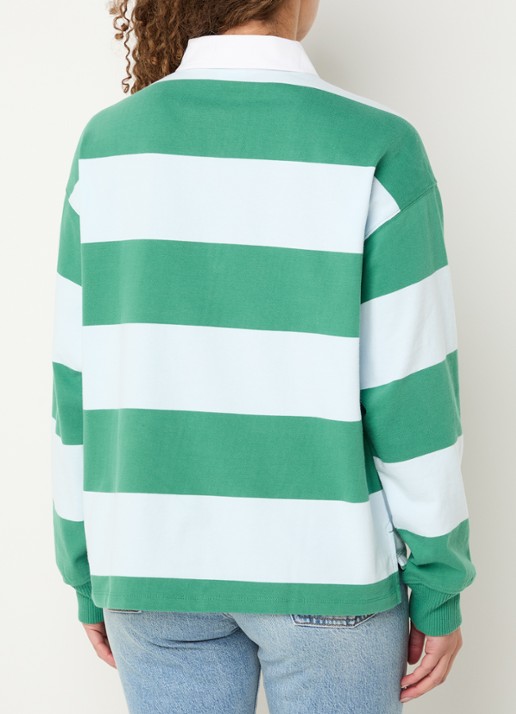 Levi's Regular fit polo met streepprint - achterkant 3 groen