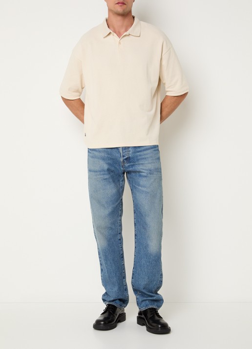 Levi's Regular fit polo met stretch - voorkant 2 creme