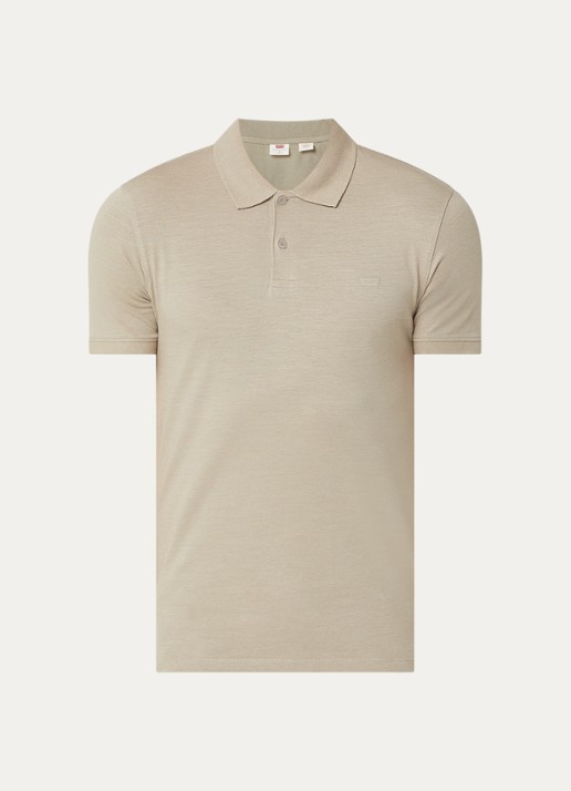 Levi's Regular fit polo met stretch - voorkant khaki