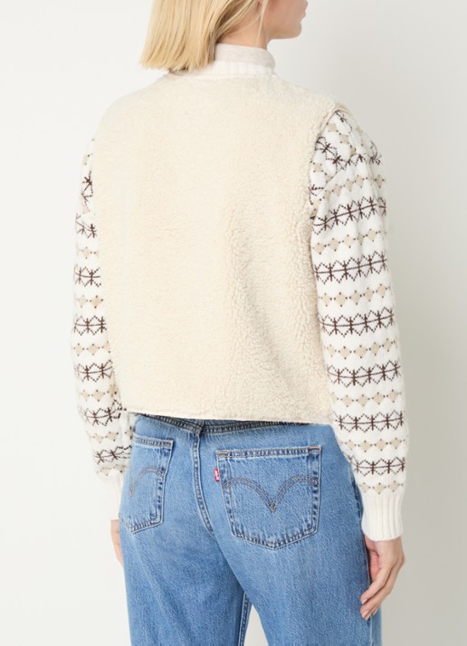 Levi's Rema gilet van teddy met opgestikte zakken - achterkant 3 beige