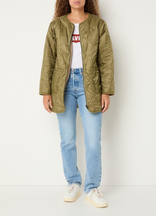 Levi's Reversible gewatteerde parka - voorkant 2 olijfgroen