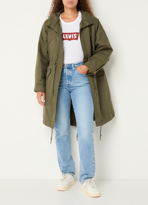 Levi's Reversible gewatteerde parka - voorkant 3 olijfgroen