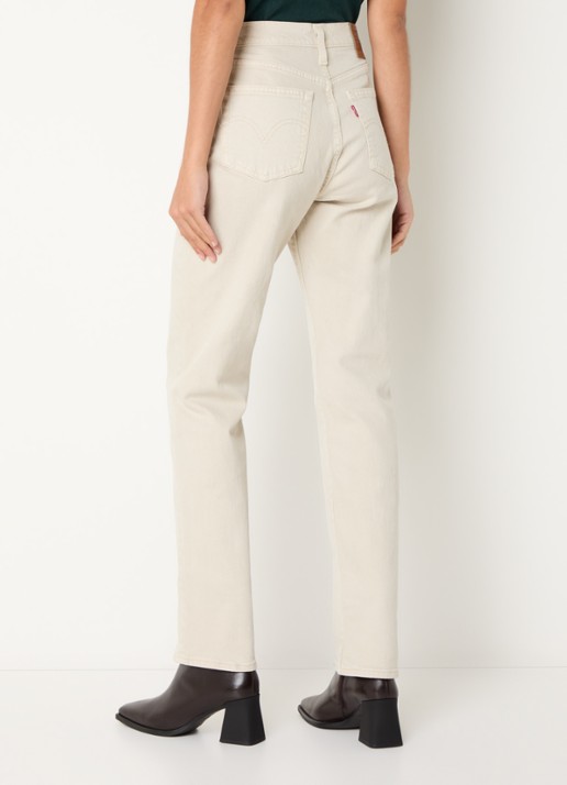 Levi's Ribcage high waist slim fit jeans met gekleurde wassing - achterkant 5 beige