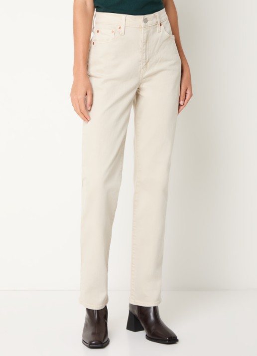 Levi's Ribcage high waist slim fit jeans met gekleurde wassing - detail 3 beige