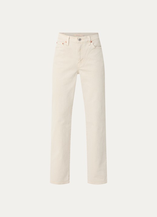 Levi's Ribcage high waist slim fit jeans met gekleurde wassing - voorkant beige