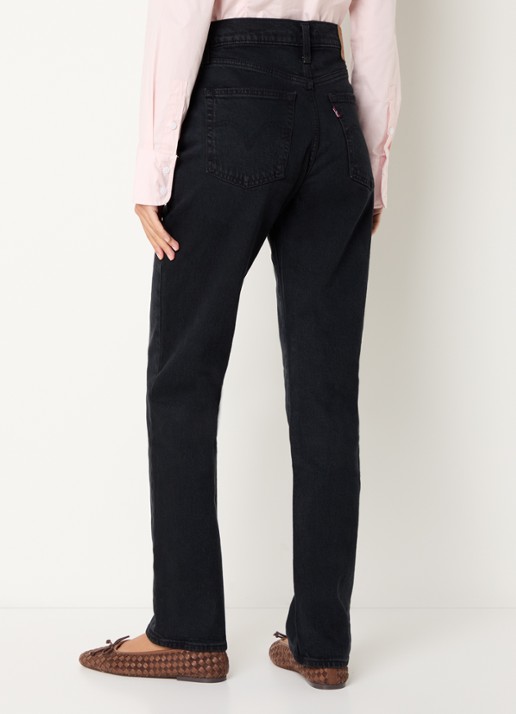 Levi's Ribcage high waist slim fit jeans met gekleurde wassing - achterkant 5 zwart
