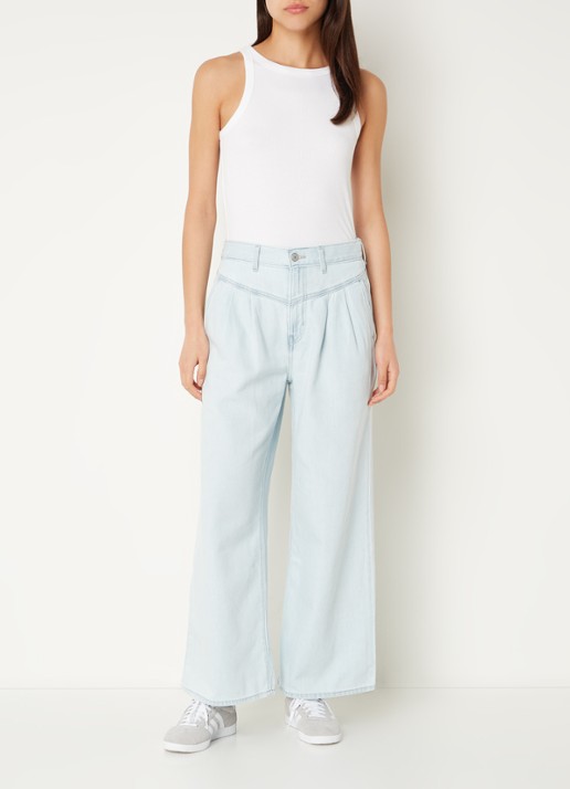 Levi's Ribgebreide tanktop met stretch - voorkant 4 wit