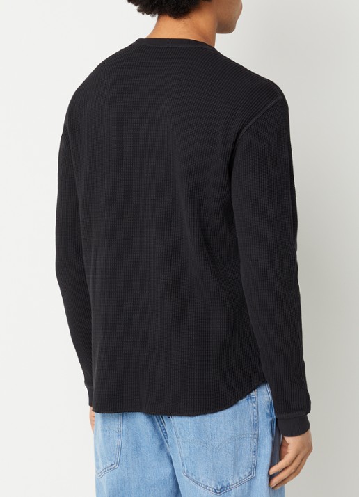 Levi's Ribgebreide trui met logo - achterkant 4 zwart