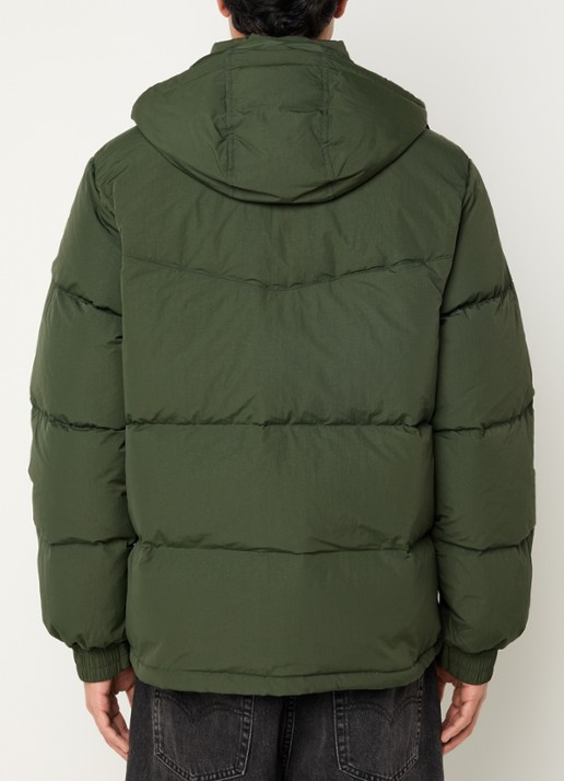 Levi's Rockridge puffer jack met donsvulling en afneembare capuchon - achterkant 3 donkergroen