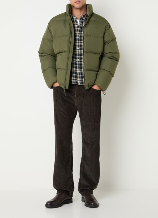 Levi's Rockwell pufferjack met steekzakken - voorkant 3 mosgroen