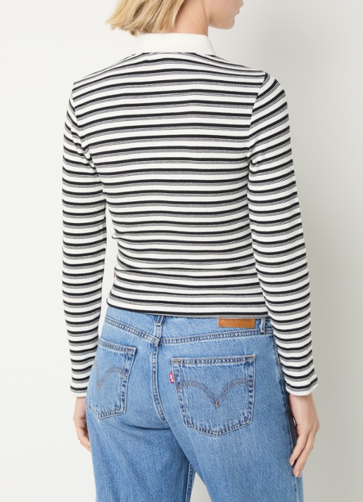 Levi's Rory polo met streepprint - achterkant 3 zwart