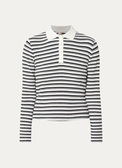 Levi's Rory polo met streepprint - voorkant zwart