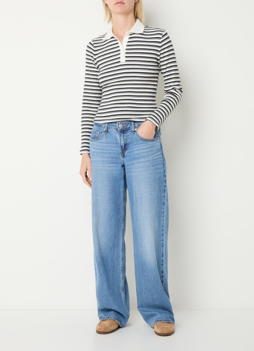 Levi's Rory polo met streepprint - voorkant 2 zwart