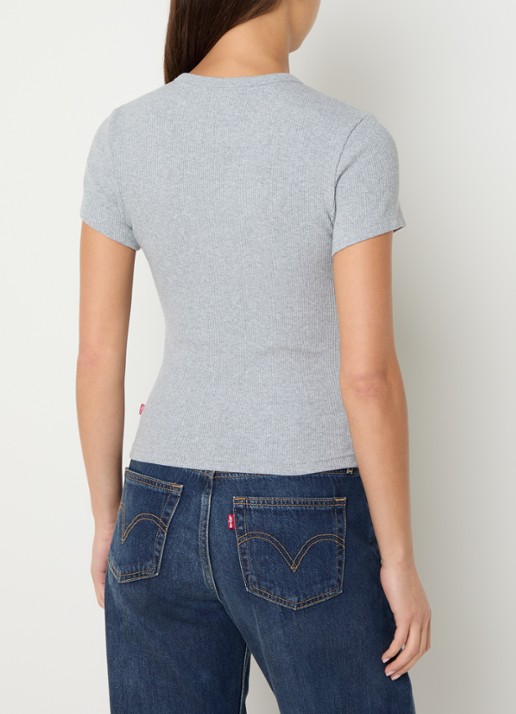 Levi's Rory T-shirt met structuur - achterkant 2 grijs