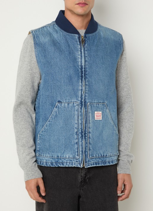Levi's Sansome bodywarmer van denim met logo