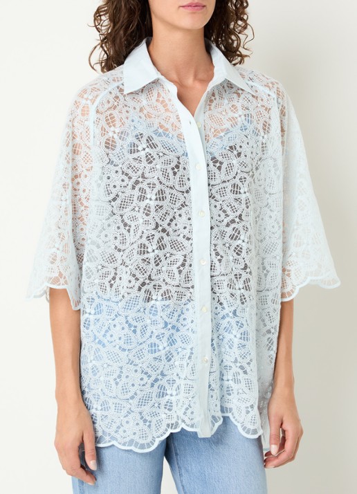 Levi's Semi-transparante blouse met broderie