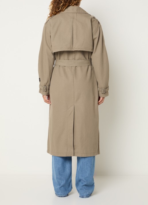 Levi's Serena trenchcoat met ceintuur en steekzakken - achterkant 3 khaki