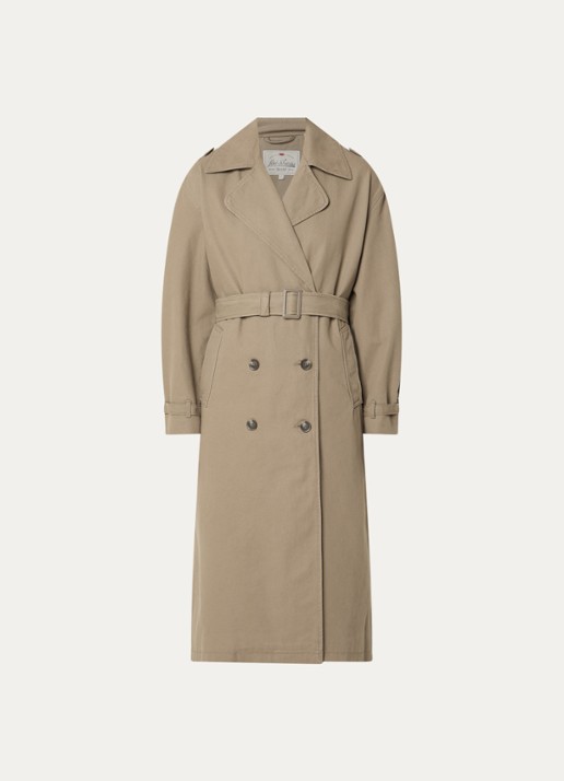 Levi's Serena trenchcoat met ceintuur en steekzakken - voorkant khaki