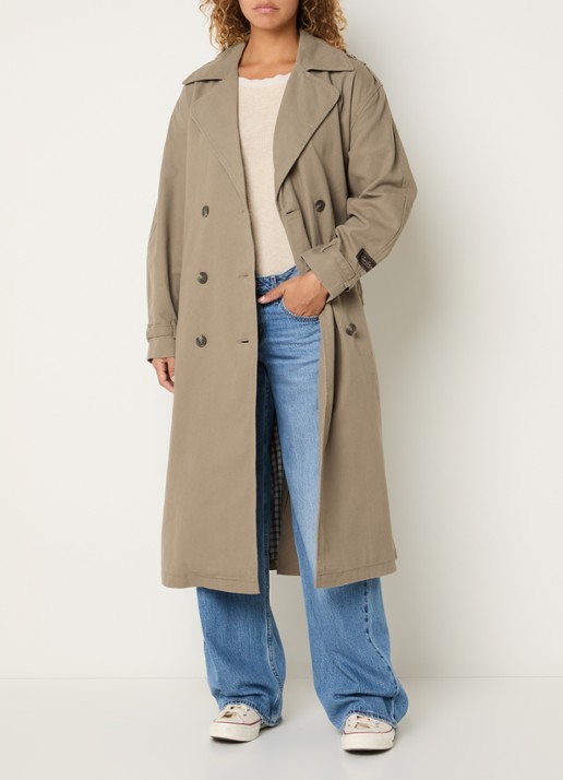 Levi's Serena trenchcoat met ceintuur en steekzakken - voorkant 2 khaki