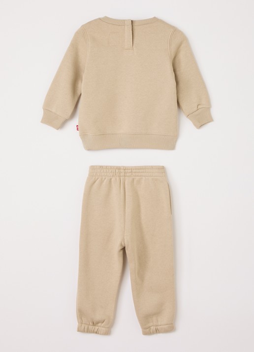 Levi's Set van sweater met joggingbroek 2-delig - voorkant 2 beige