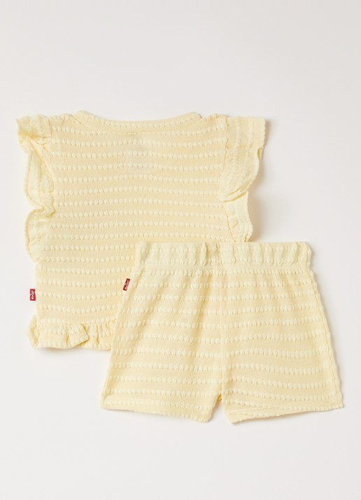 Levi's Set van top en korte broek - voorkant 2 geel
