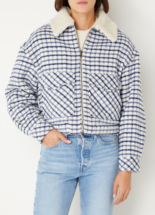 Levi's Shrunken gewatteerd jack in wolblend met ruitdessin