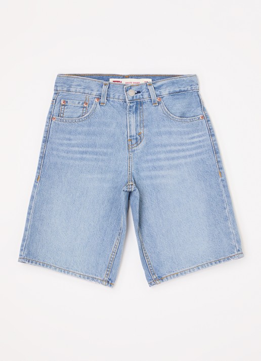 Levi's Skate straight leg korte broek van denim - voorkant indigo