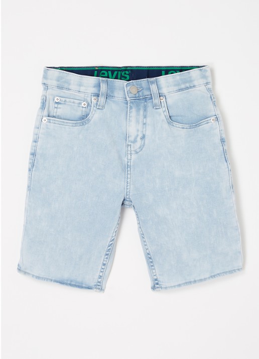 Levi's Slim fit korte broek van denim met stretch - voorkant lichtblauw