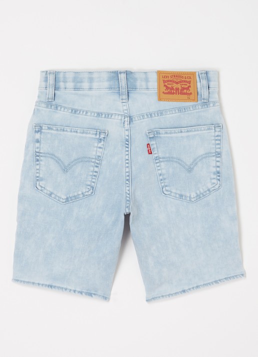 Levi's Slim fit korte broek van denim met stretch - voorkant 2 lichtblauw