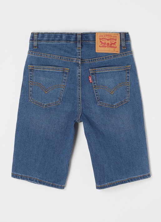 Levi's Slim fit korte broek van denim met stretch - voorkant 3 indigo
