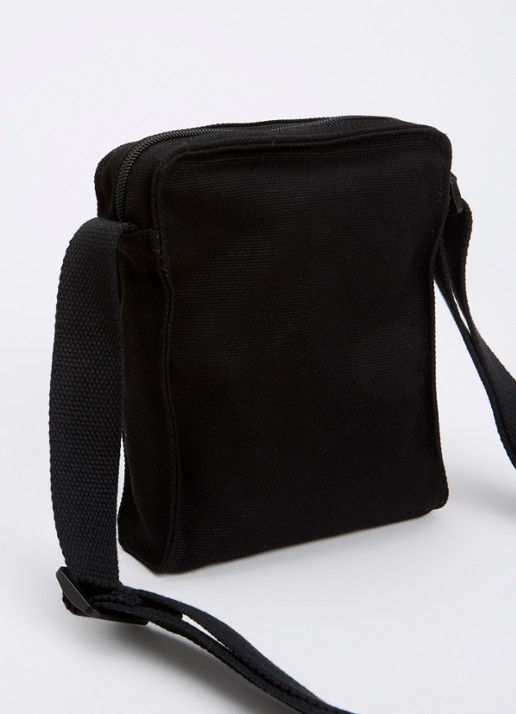 Levi's Small Zip crossbodytas van canvas met logoborduring - achterkant zwart