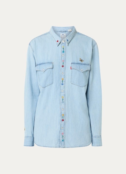 Levi's Spijkerblouse met borstzakken - voorkant 2 lichtblauw