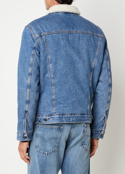 Levi's Spijkerjas met details van teddy en borstzakken - achterkant indigo