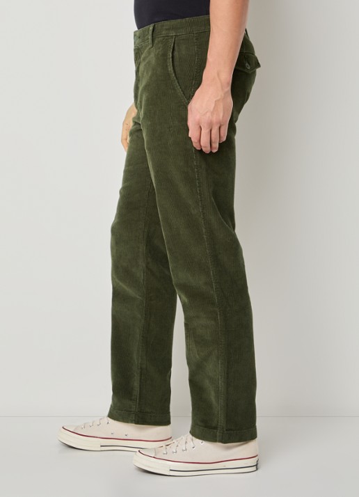Levi's Straight fit broek van corduroy - detail 2 bronsgroen