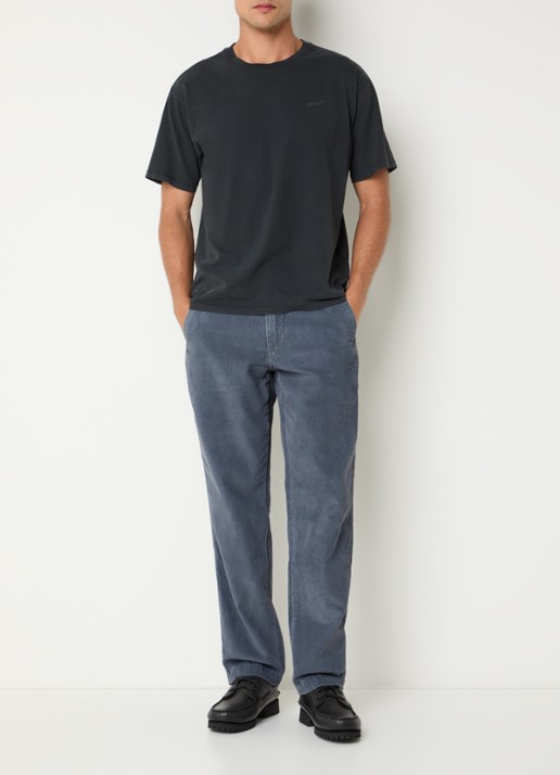 Levi's Straight fit jeans met gekleurde wassing en structuur - voorkant 2 staalblauw