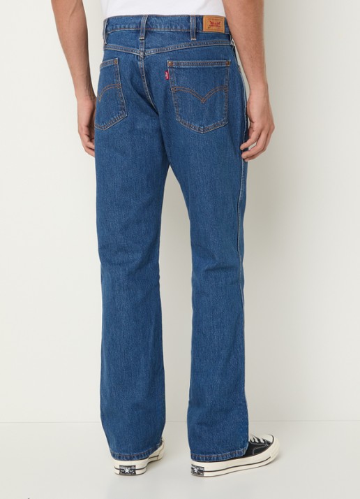 Levi's Straight fit jeans met medium wassing en steekzakken - achterkant indigo